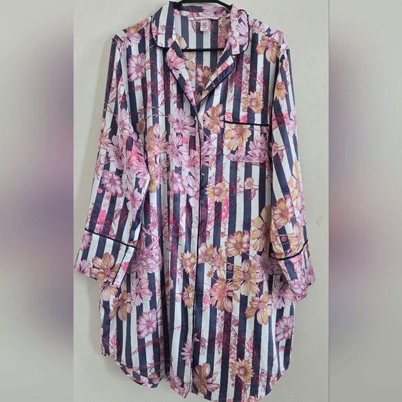 Victoria's Secret Other - Victoria's Secret Floral Striped Floral Satin -